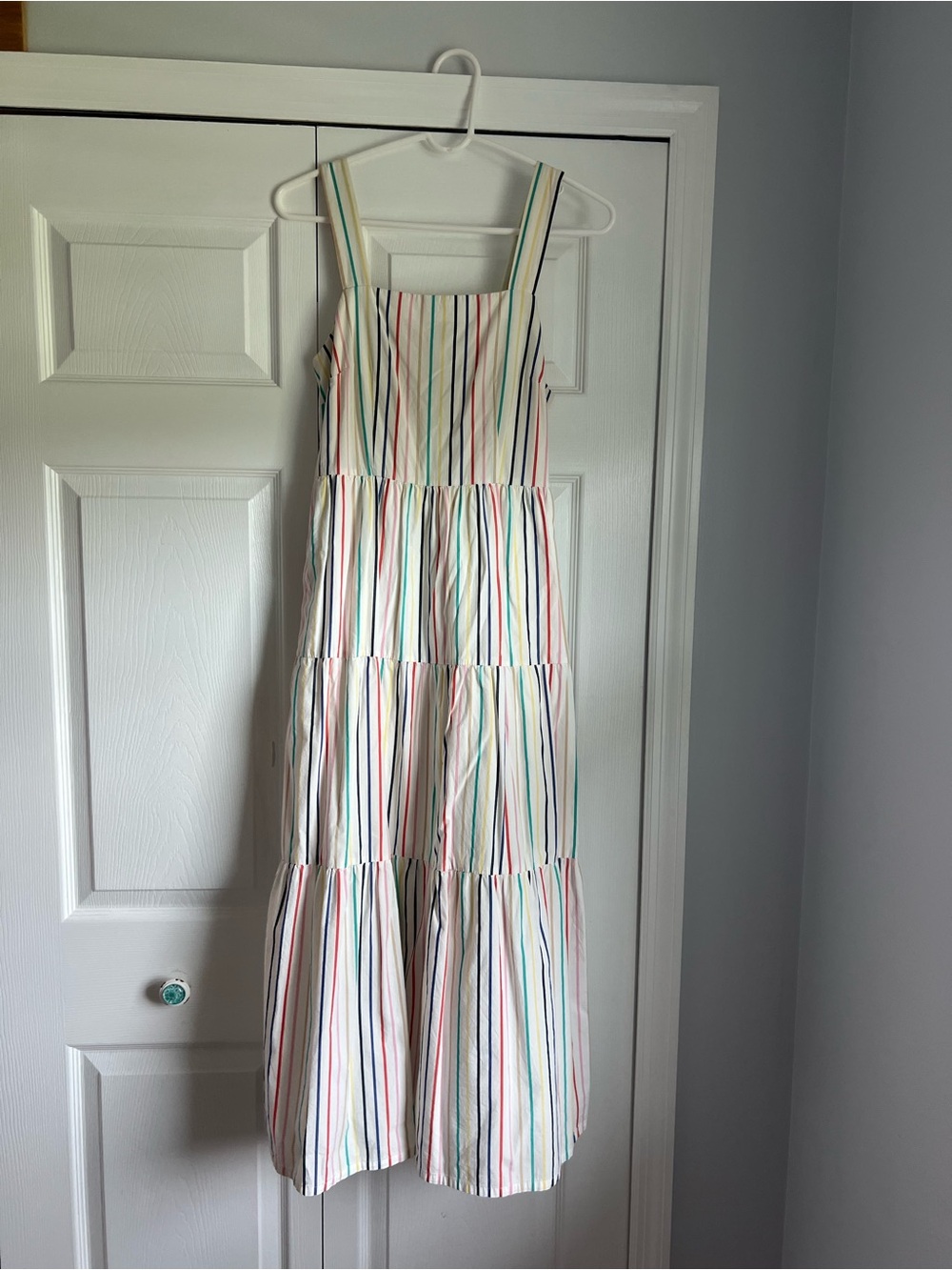 J. Crew Cream Striped Sleeveless Maxi Dress